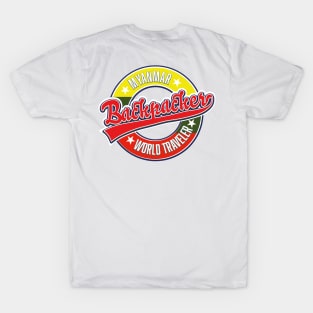 Myanmar backpacker world traveler logo T-Shirt